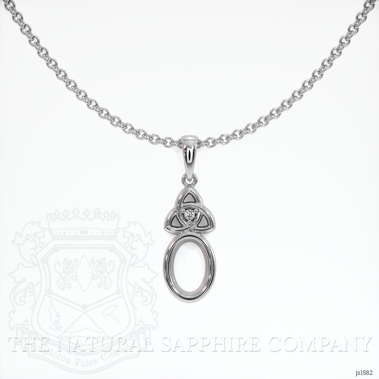 14K White Gold Accent Stones Pendant Setting