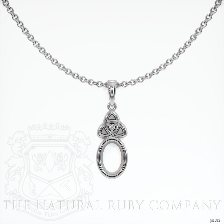 14K White Gold Accent Stones Pendant Setting