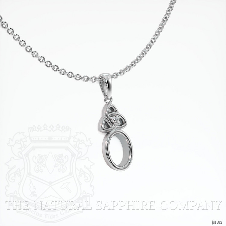 14K White Gold Accent Stones Pendant Setting
