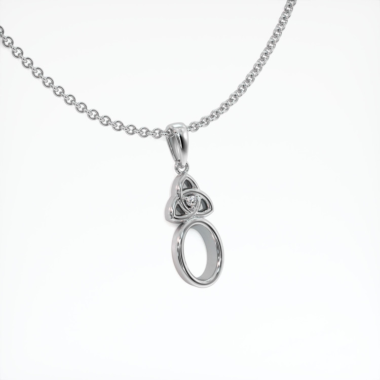 14K White Gold Accent Stones Pendant Setting