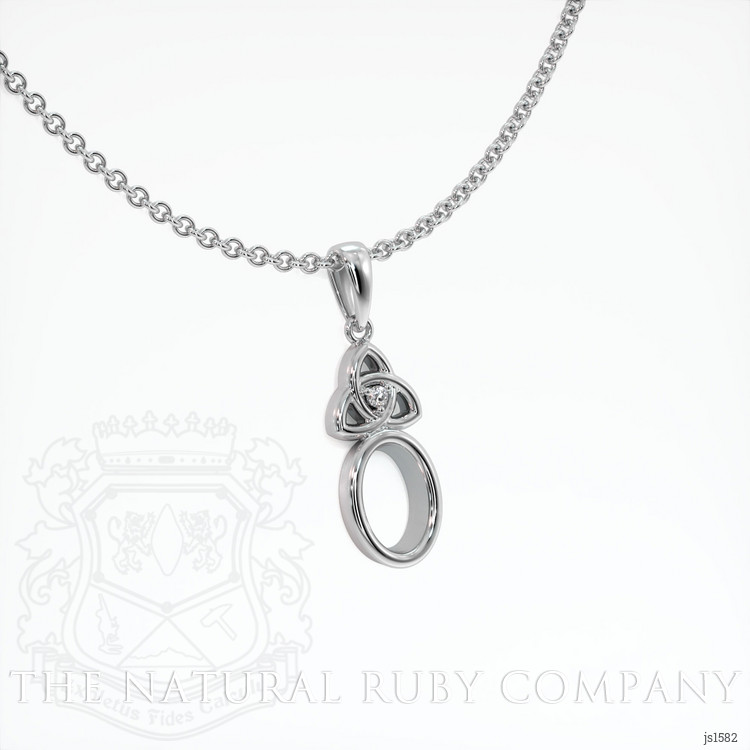 14K White Gold Accent Stones Pendant Setting