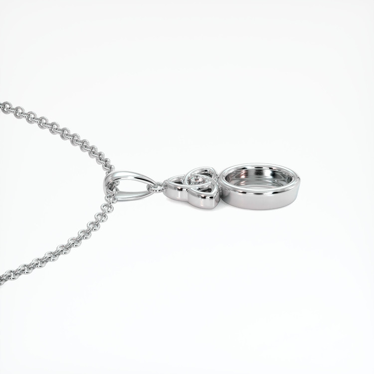 14K White Gold Accent Stones Pendant Setting