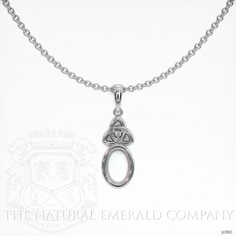 18K White Gold Accent Stones Pendant Setting