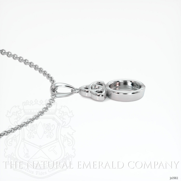 18K White Gold Accent Stones Pendant Setting