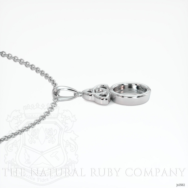18K White Gold Accent Stones Pendant Setting