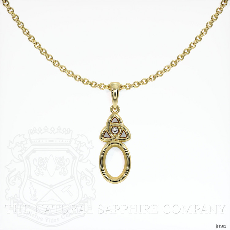 14K Yellow Gold Accent Stones Pendant Setting