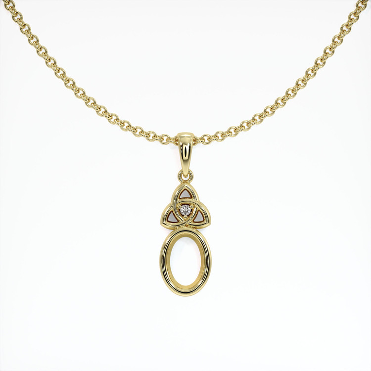 14K Yellow Gold Accent Stones Pendant Setting