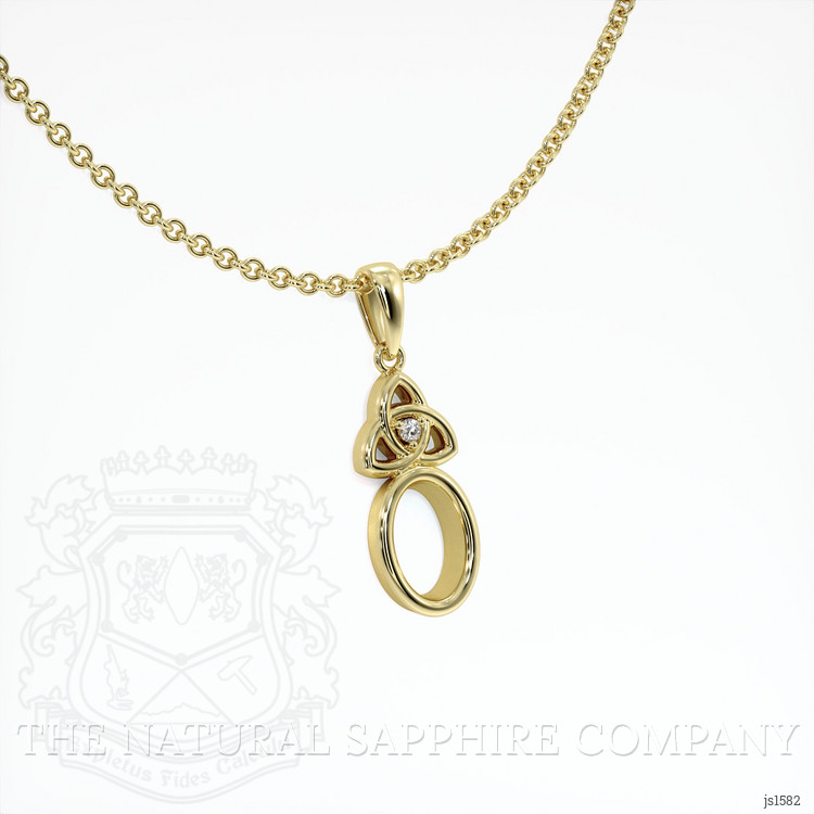 14K Yellow Gold Accent Stones Pendant Setting