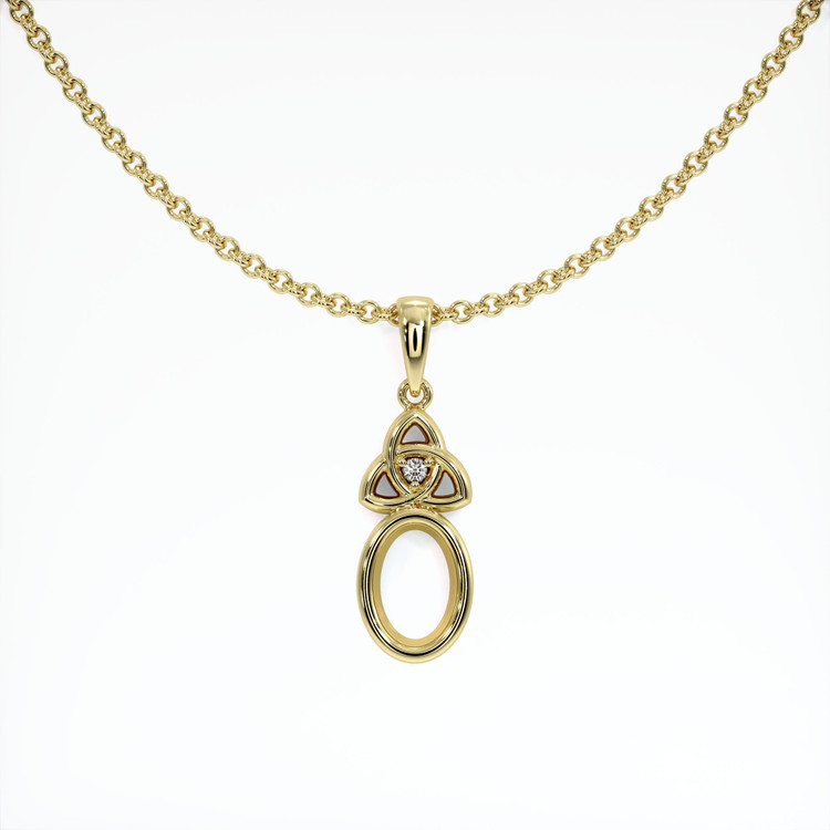 18K Yellow Gold Accent Stones Pendant Setting