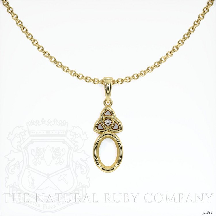 18K Yellow Gold Accent Stones Pendant Setting