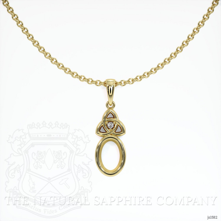 18K Yellow Gold Accent Stones Pendant Setting