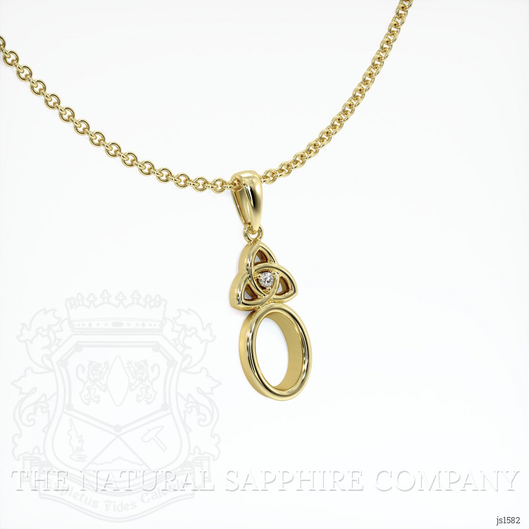 18K Yellow Gold Accent Stones Pendant Setting