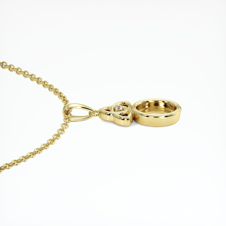 18K Yellow Gold Accent Stones Pendant Setting