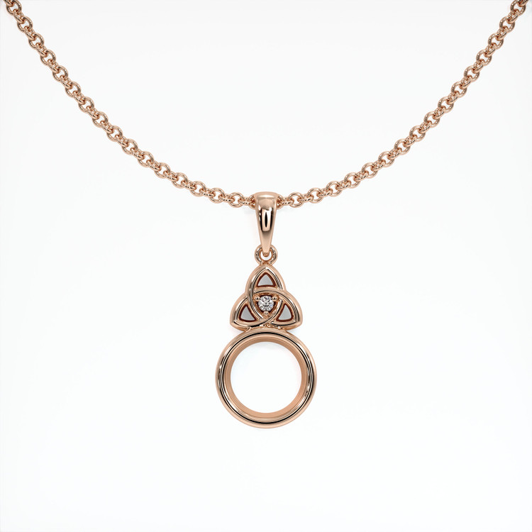 14K Rose Gold Accent Stones Pendant Setting