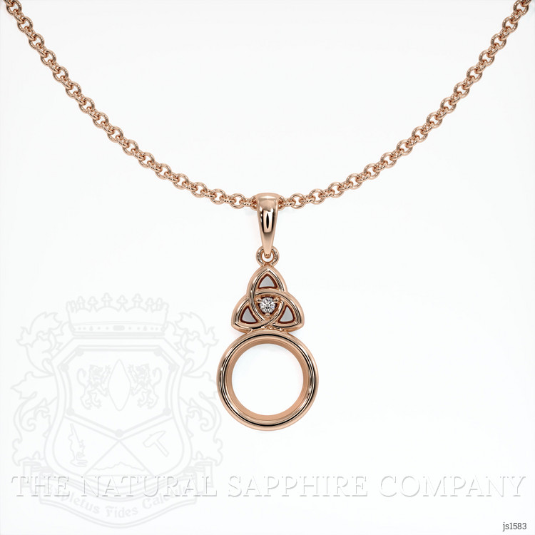 14K Rose Gold Accent Stones Pendant Setting