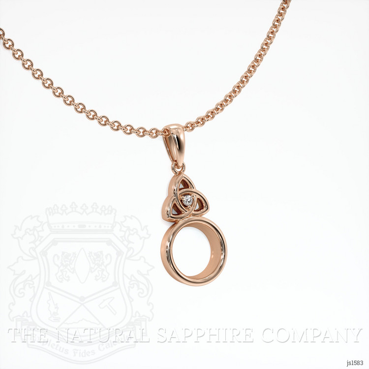 14K Rose Gold Accent Stones Pendant Setting