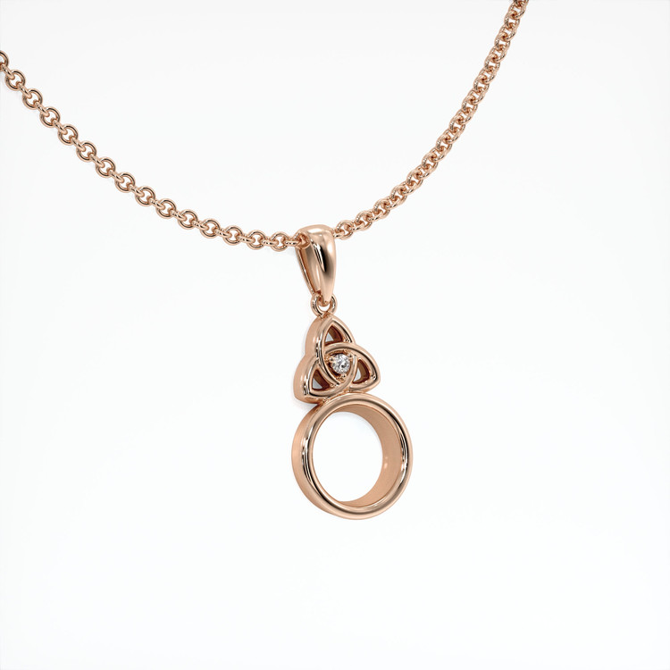 14K Rose Gold Accent Stones Pendant Setting
