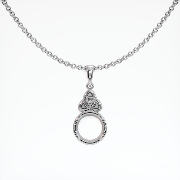 14K White Gold Accent Stones Pendant Setting