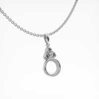 14K White Gold Accent Stones Pendant Setting Image