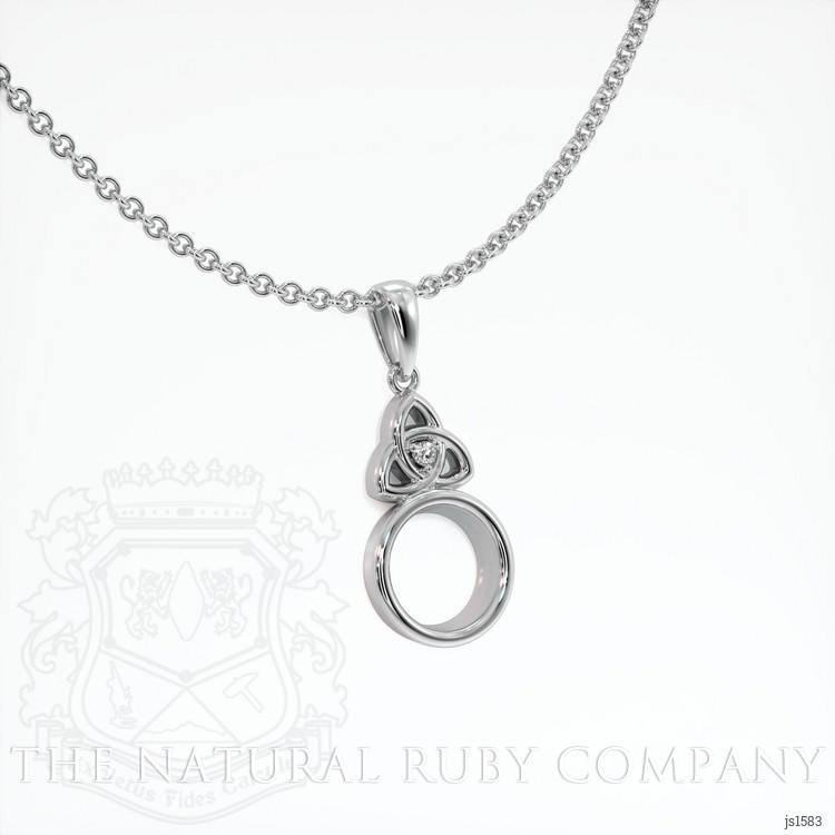 14K White Gold Accent Stones Pendant Setting