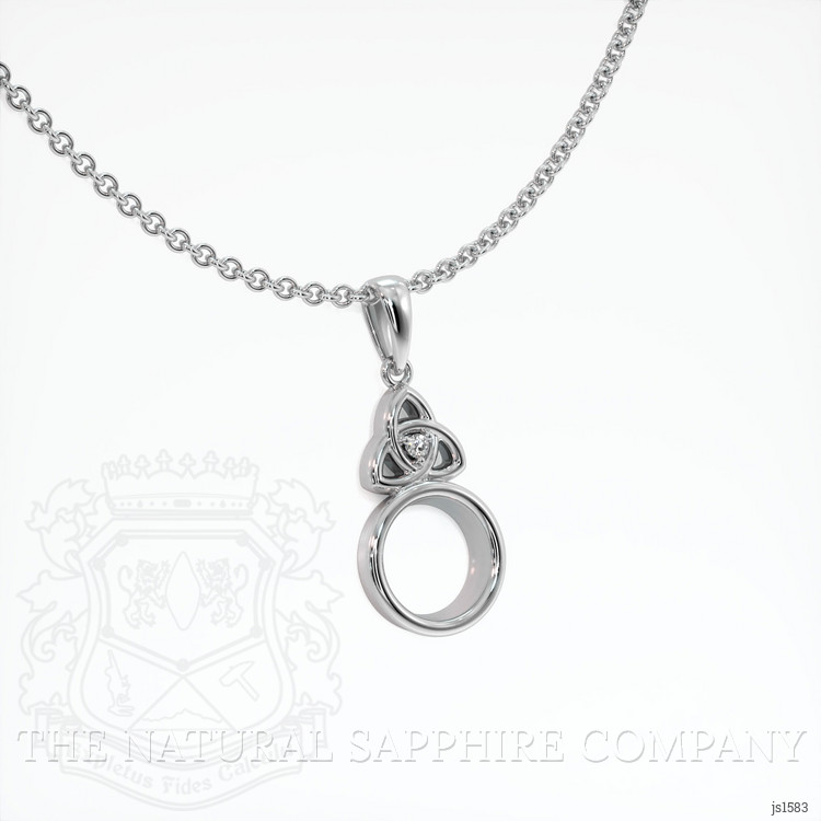 14K White Gold Accent Stones Pendant Setting