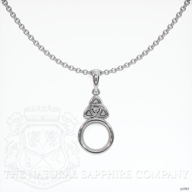 18K White Gold Accent Stones Pendant Setting