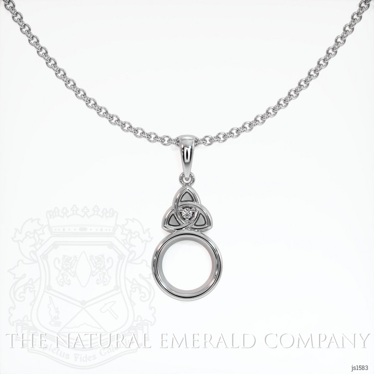 18K White Gold Accent Stones Pendant Setting