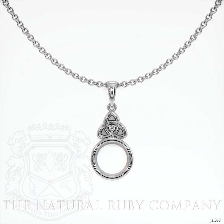 18K White Gold Accent Stones Pendant Setting