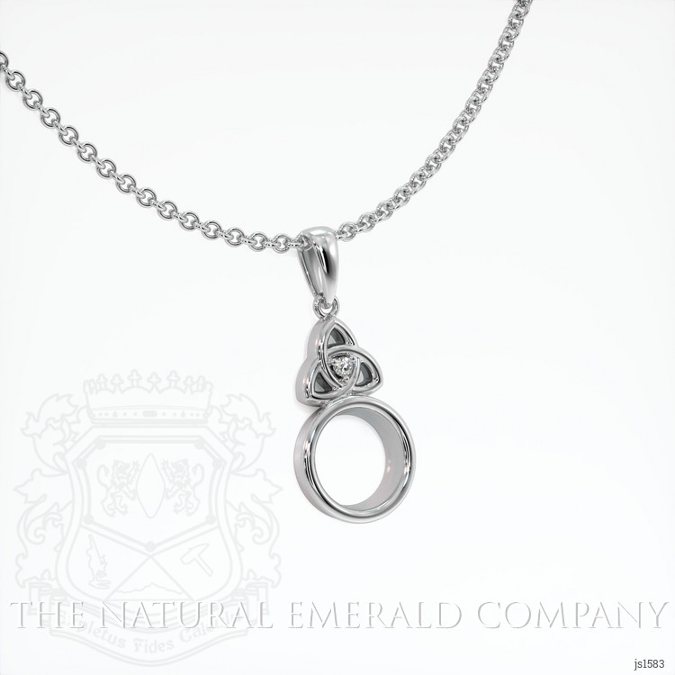 18K White Gold Accent Stones Pendant Setting