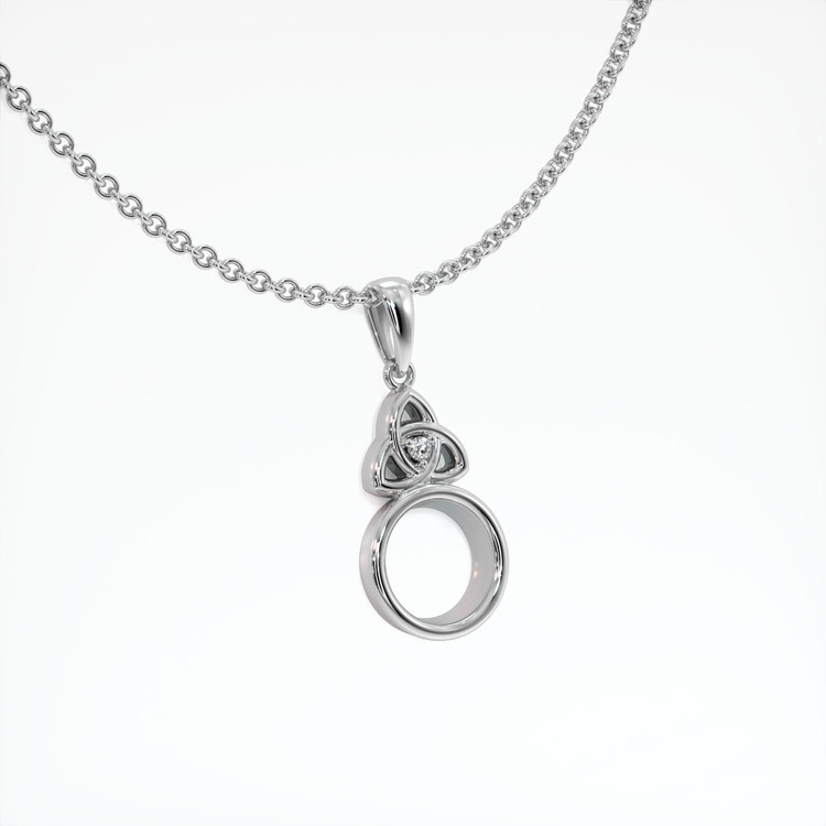 18K White Gold Accent Stones Pendant Setting