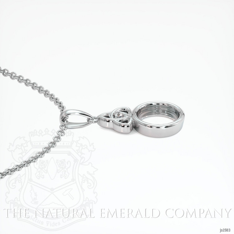 18K White Gold Accent Stones Pendant Setting