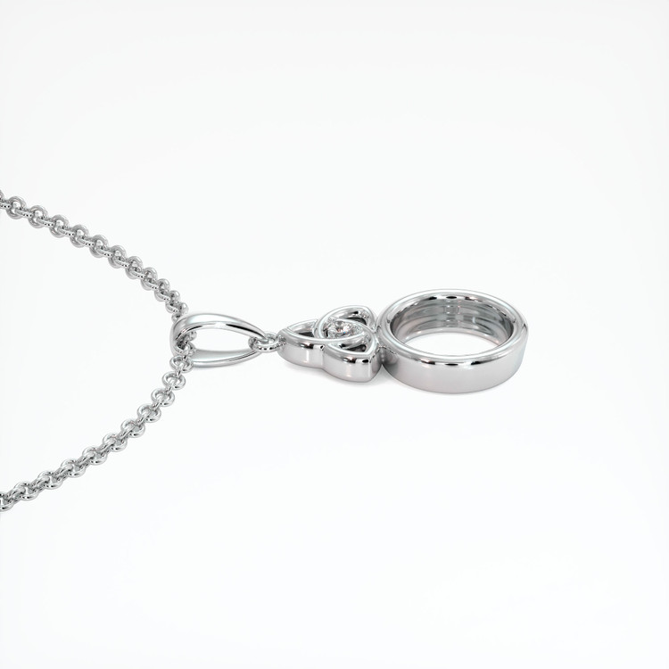 18K White Gold Accent Stones Pendant Setting