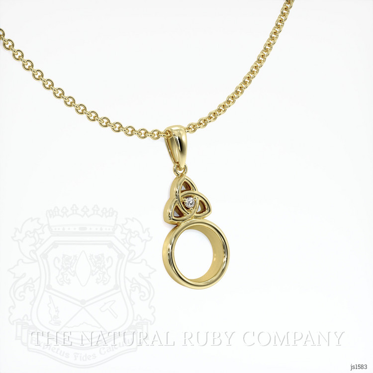 10K Yellow Gold Accent Stones Pendant Setting