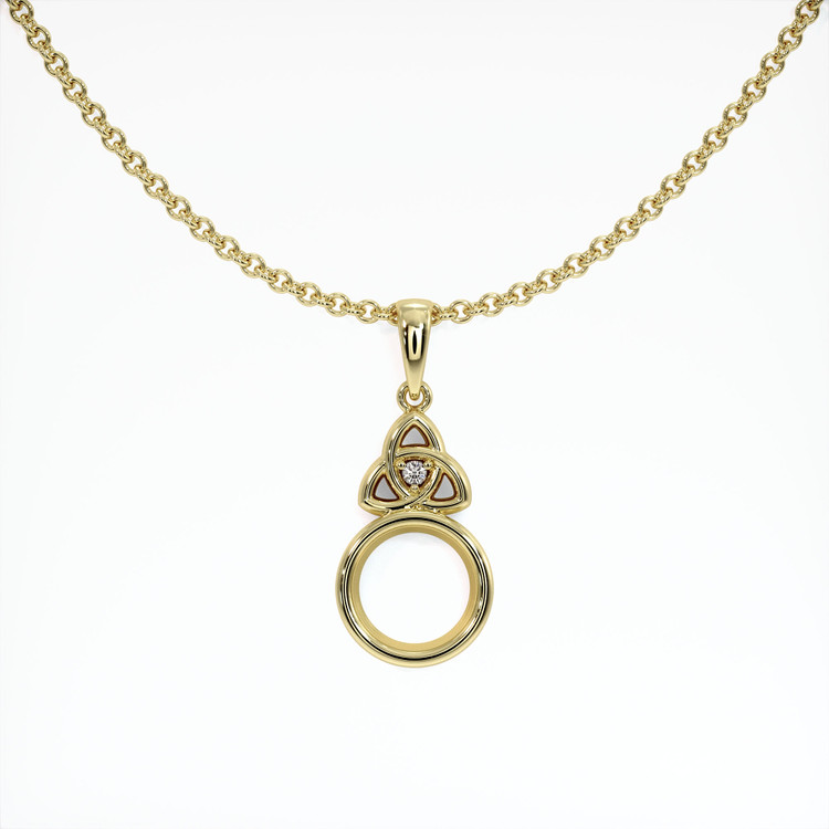 14K Yellow Gold Accent Stones Pendant Setting