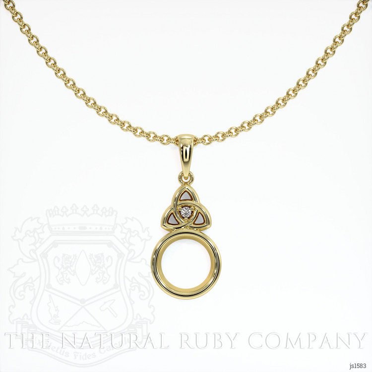 14K Yellow Gold Accent Stones Pendant Setting