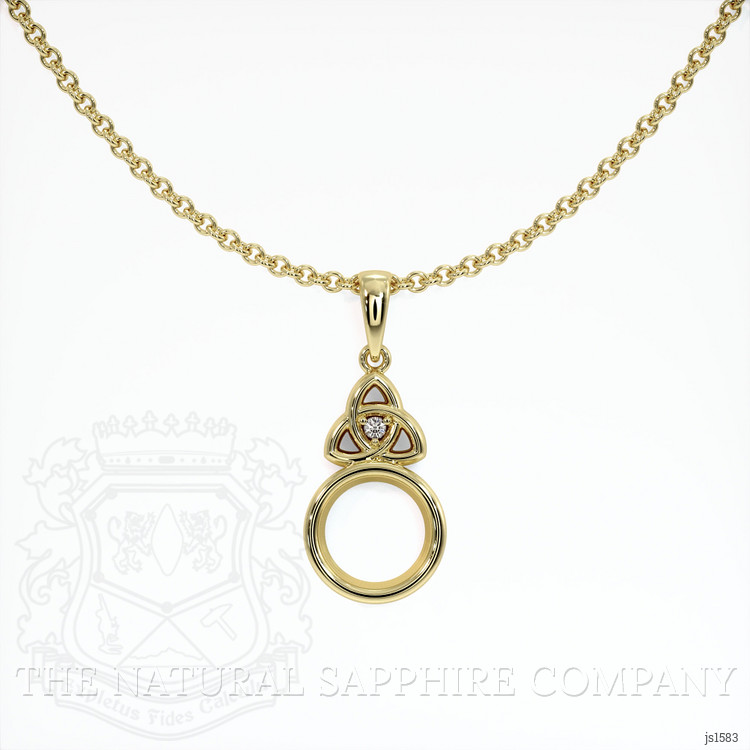 14K Yellow Gold Accent Stones Pendant Setting