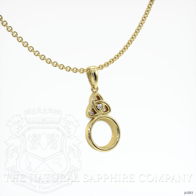 14K Yellow Gold Accent Stones Pendant Setting