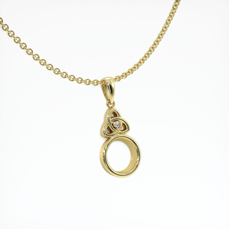14K Yellow Gold Accent Stones Pendant Setting