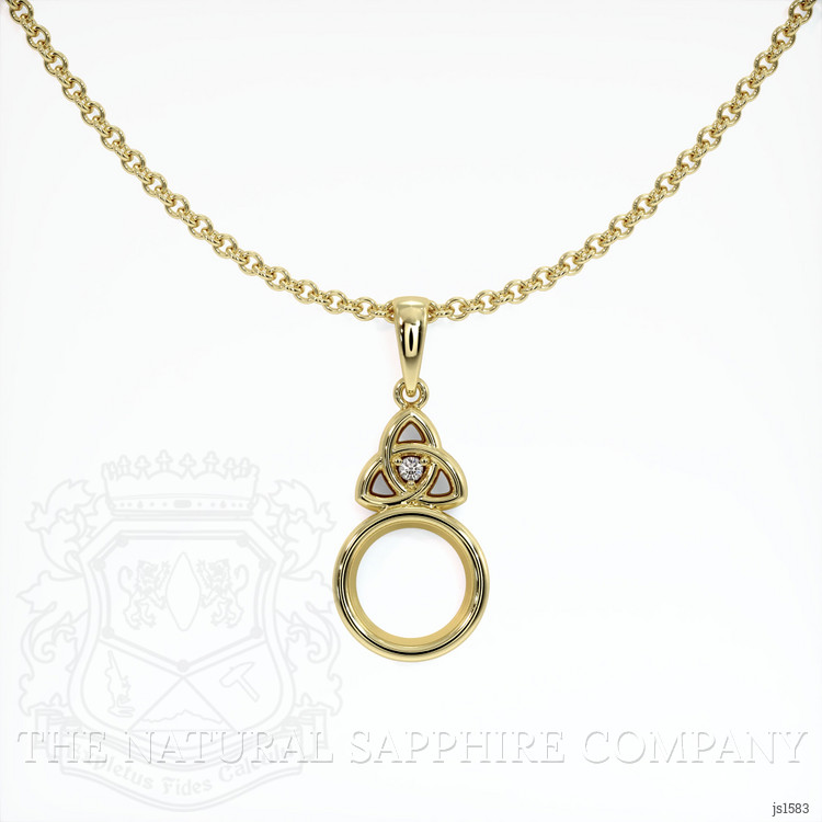 18K Yellow Gold Accent Stones Pendant Setting