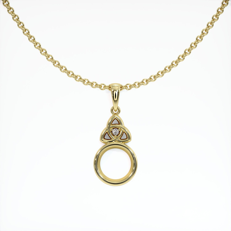 18K Yellow Gold Accent Stones Pendant Setting