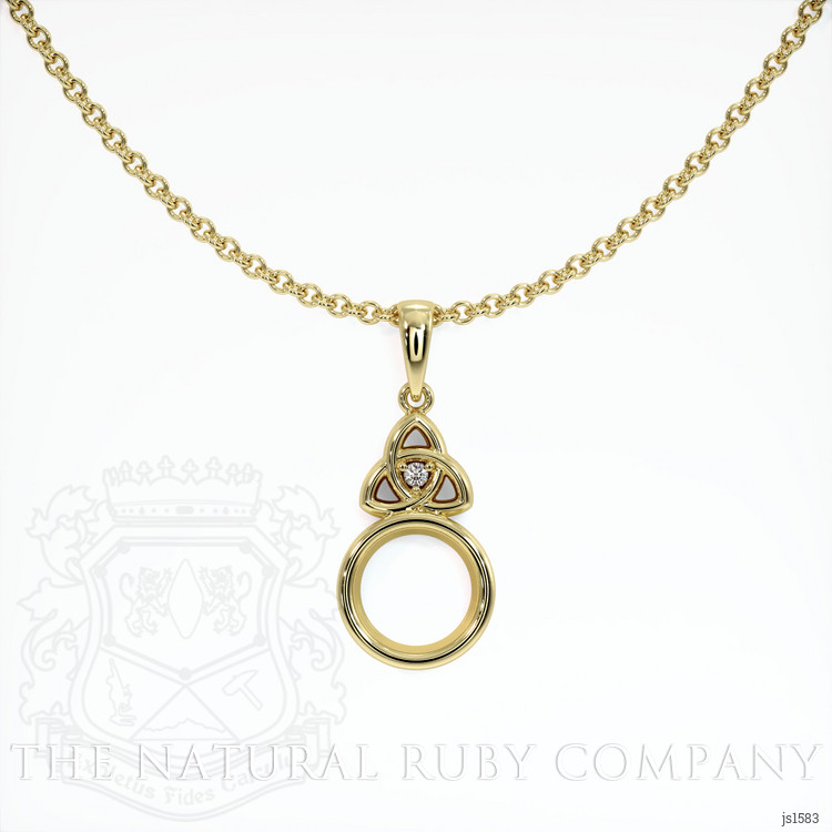 18K Yellow Gold Accent Stones Pendant Setting