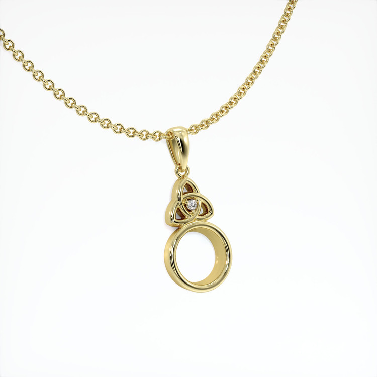 18K Yellow Gold Accent Stones Pendant Setting
