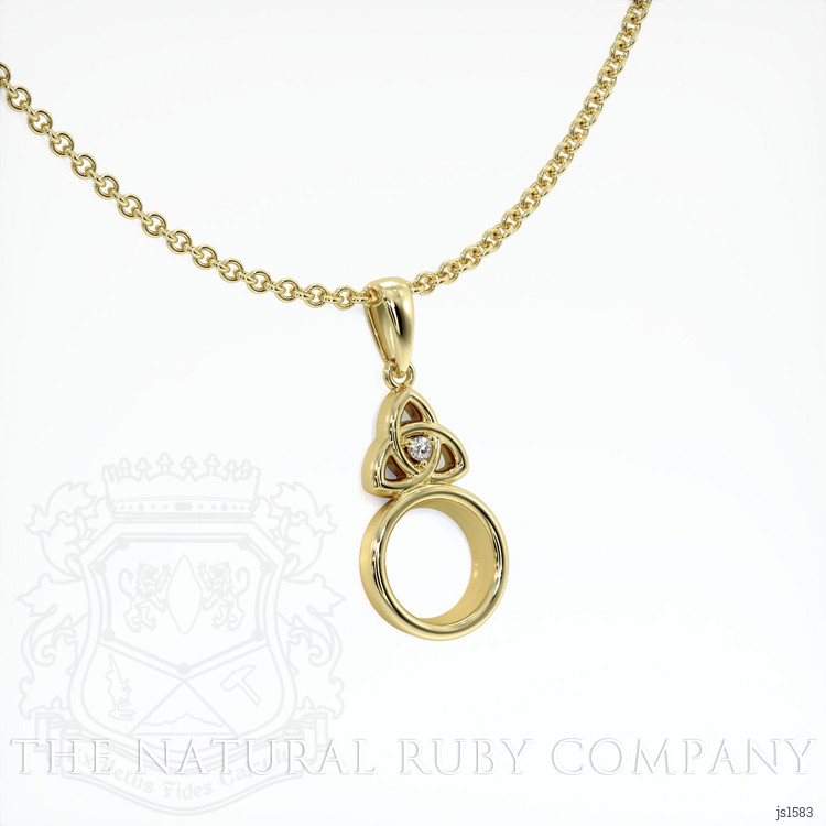 18K Yellow Gold Accent Stones Pendant Setting