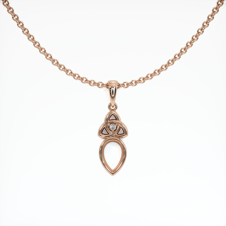 14K Rose Gold Accent Stones Pendant Setting