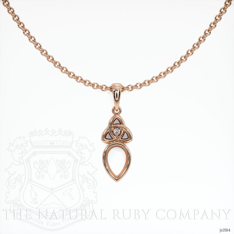 14K Rose Gold Accent Stones Pendant Setting