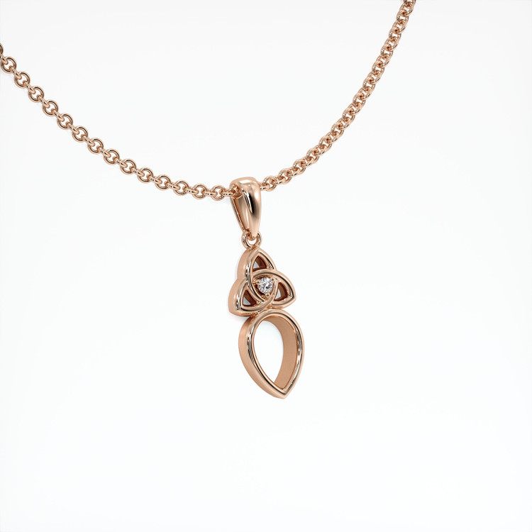 14K Rose Gold Accent Stones Pendant Setting