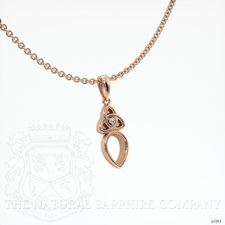 14K Rose Gold Accent Stones Pendant Setting