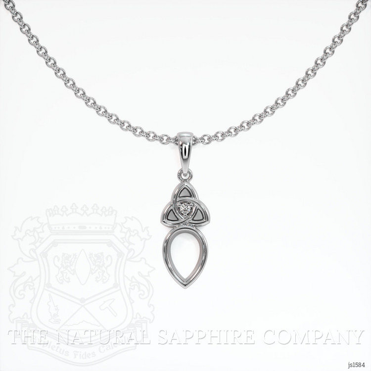 10K White Gold Accent Stones Pendant Setting
