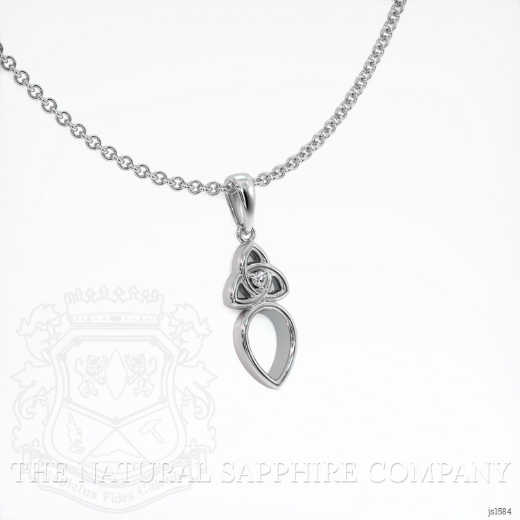 10K White Gold Accent Stones Pendant Setting