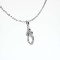 14K White Gold Accent Stones Pendant Setting Image